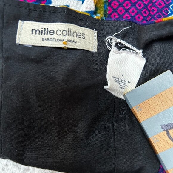 Anthropologie Mille Collines Wax Kirezi Dress Size 4 Sleeveless Black Motif - Picture 3 of 9